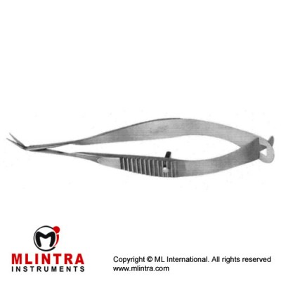Vannas Capsulotomy Scissor Angled Forward - Sharp Tips Stainless Steel, 8 cm - 3 1/4 Blade Size 5 mm